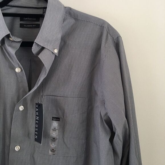 Van Heusen NWT Classic Fit Pin Stripe Button Down Shirt | Neck Size 15.5 - Picture 1 of 5